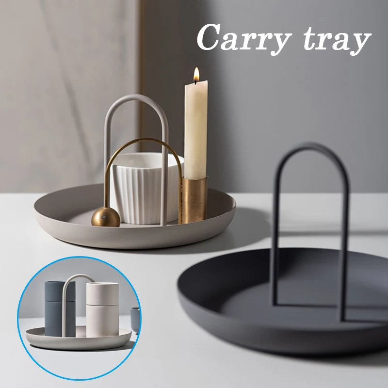 Desktop Storage Tray Nordic Plastic Round Jewelry Trays Living Room Kitchen Table Meal Snack Tray Plate With Handle Home Decor
Desktop Storage Tray Nordic Plastic Round Jewelry Trays Living Room Kitchen Table Meal Snack Tray Plate With Handle Home Decor