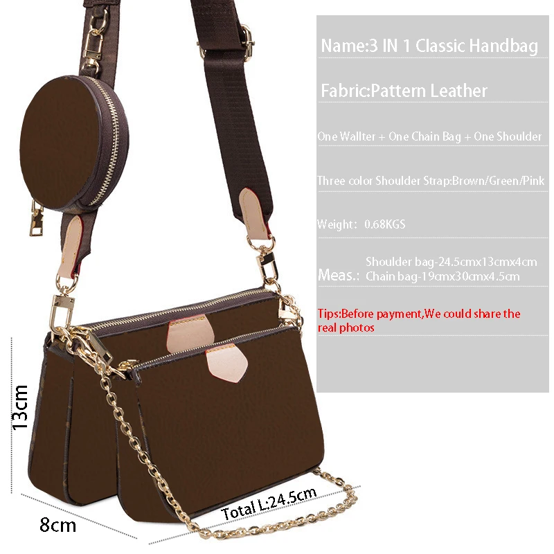 2021 Woman's 3 in 1 Leather Shoulder Bags de luxe femme Crossbody detachable Chain Purse Luxury Brand Designer Handbag
2021 Woman's 3 in 1 Leather Shoulder Bags de luxe femme Crossbody detachable Chain Purse Luxury Brand Designer Handbag