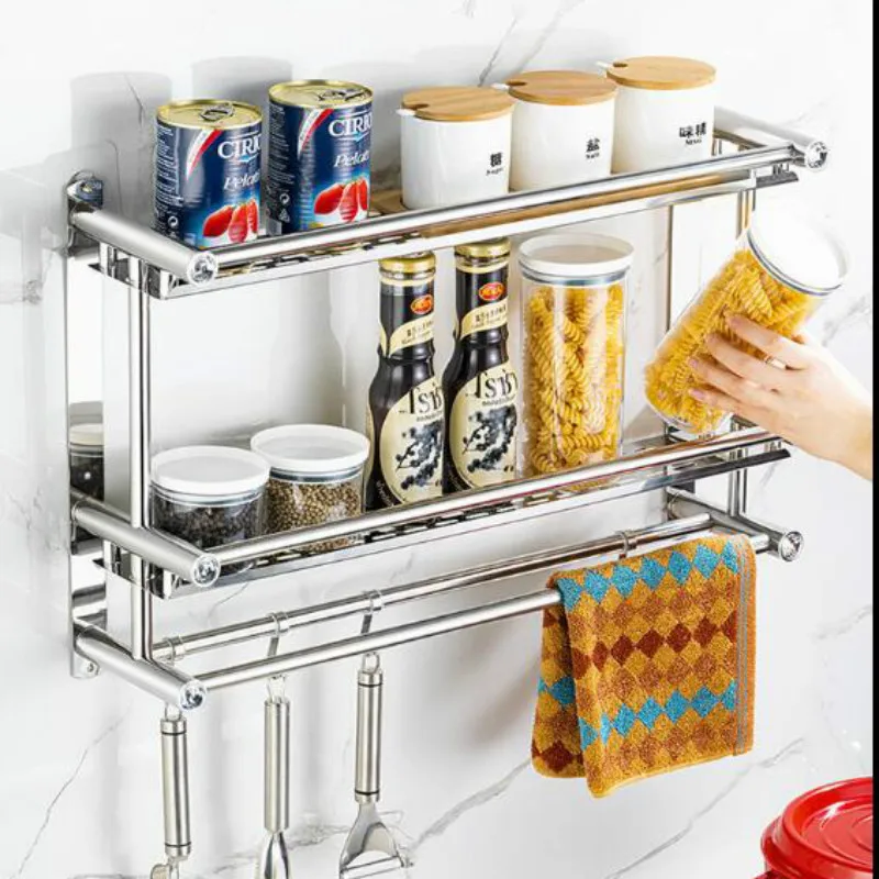 Punch-free Kitchen Shelf Stainless Steel Wall-mounted Storage Box Kitchen Utensils Knife Seasoning Multifunctional Rack G8240
Punch-free Kitchen Shelf Stainless Steel Wall-mounted Storage Box Kitchen Utensils Knife Seasoning Multifunctional Rack G8240