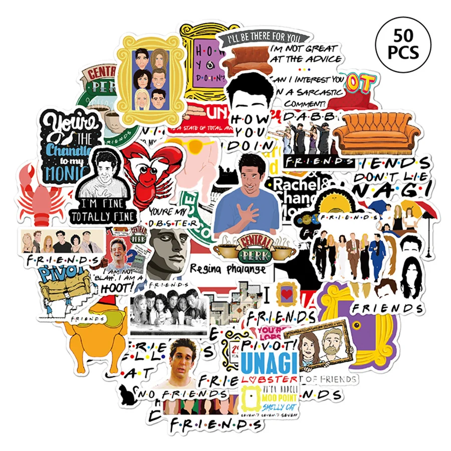 50 PCS Friends TV Show Sticker Waterproof the Office Stickes for Laptops Suitcase Luggage Case for MacBook Air Pro Decals
50 PCS Friends TV Show Sticker Waterproof the Office Stickes for Laptops Suitcase Luggage Case for MacBook Air Pro Decals