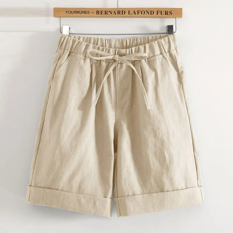 Summer Korea Fashion Women Knee Length hot Pants Plus Size Elastic Waist Loose Casual Straight Solid cotton linen Pants
Summer Korea Fashion Women Knee Length hot Pants Plus Size Elastic Waist Loose Casual Straight Solid cotton linen Pants