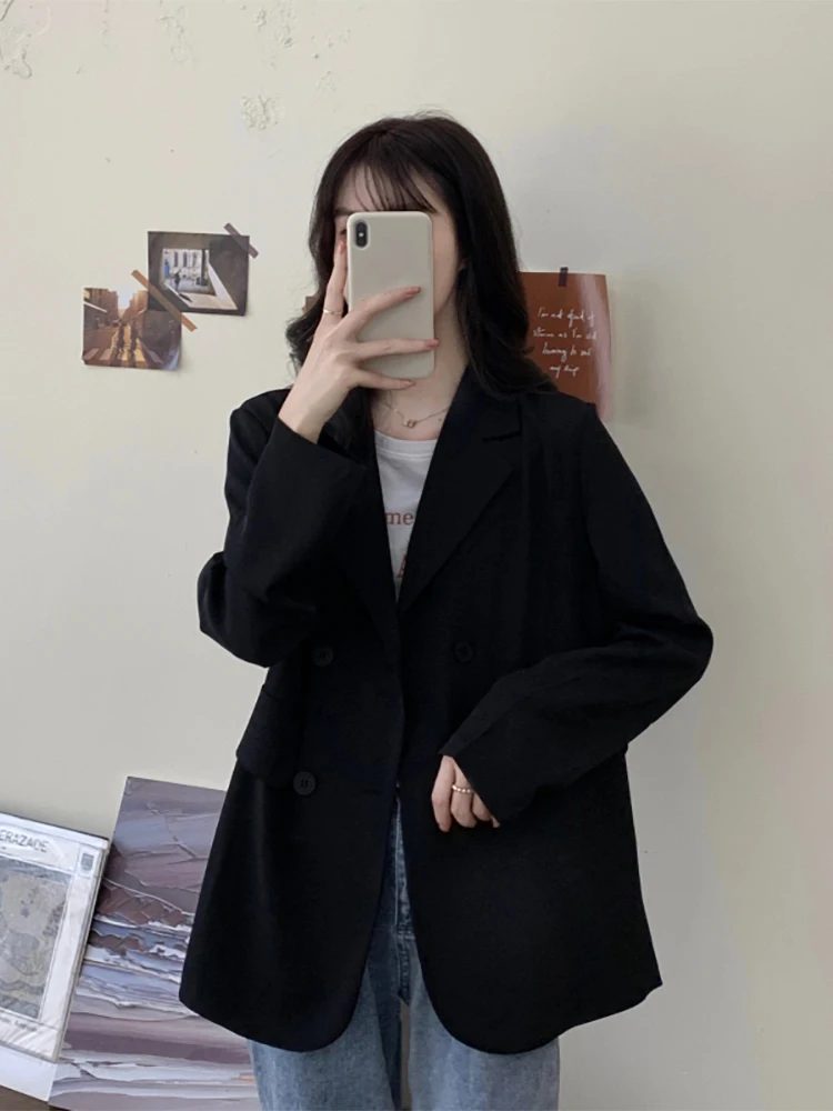 Fashion Loose Casual Thin Women Blazer 2021 Spring Autumn New Solid Color Notched Collar Double Breasted Slim Female Suit Coat
Fashion Loose Casual Thin Women Blazer 2021 Spring Autumn New Solid Color Notched Collar Double Breasted Slim Female Suit Coat