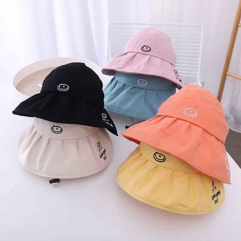 lovely kid Empty Top Sun Visor Hat Summer Wide Brim hat embroider smile folder decoration UV Protection Hat For boy and girl
lovely kid Empty Top Sun Visor Hat Summer Wide Brim hat embroider smile folder decoration UV Protection Hat For boy and girl
