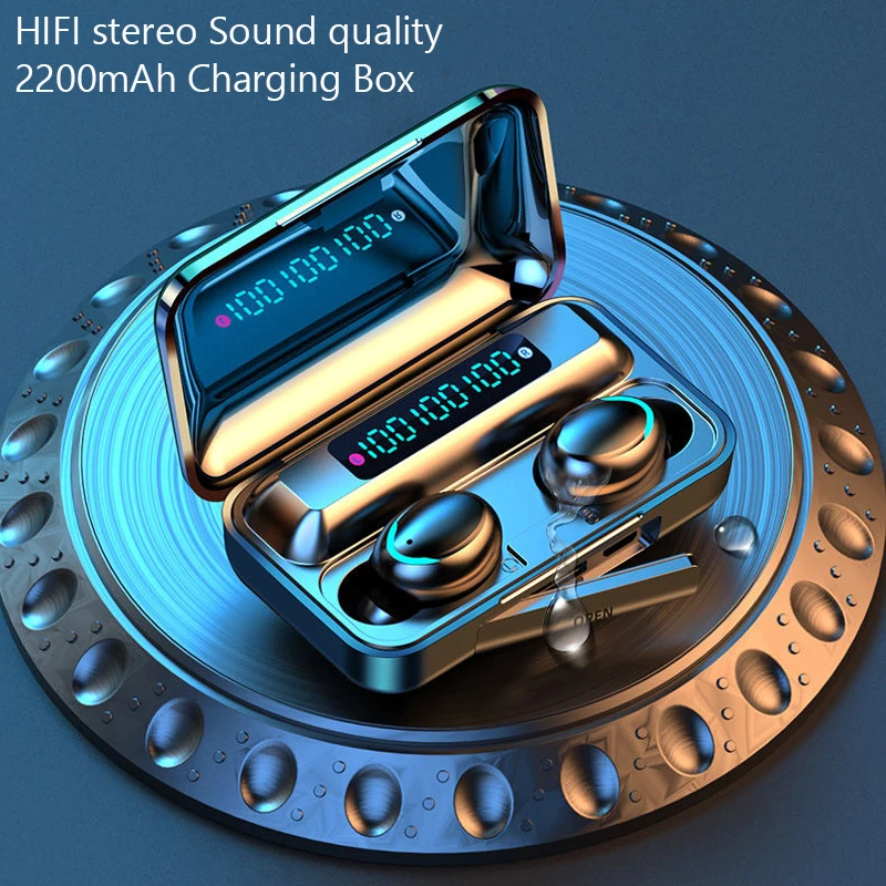 Earphones Bluetooth Wireless F9 Bluetoon 5.0 Headphone 9D Stereo Sport Headset Handsfree Earbuds with Mic Tws Box for Smartphone
Earphones Bluetooth Wireless F9 Bluetoon 5.0 Headphone 9D Stereo Sport Headset Handsfree Earbuds with Mic Tws Box for Smartphone