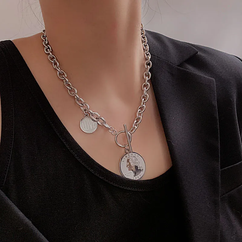 2021 New Hip Hop Pendant Metal Thick Chain Necklace Necklace Women's Party Jewelry
2021 New Hip Hop Pendant Metal Thick Chain Necklace Necklace Women's Party Jewelry