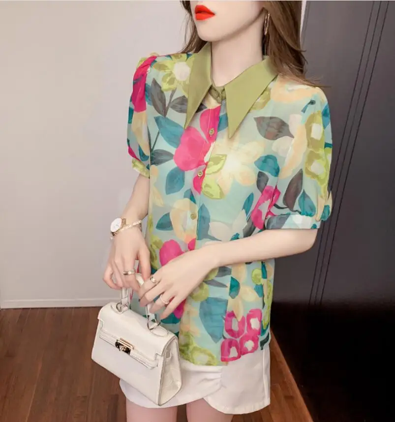 Korea Style Button Up Shirt Women Short Sleeve Floral Vintage Top Shirt 2021 Summer Autumn Ladies Blouse Casual Office w374
Korea Style Button Up Shirt Women Short Sleeve Floral Vintage Top Shirt 2021 Summer Autumn Ladies Blouse Casual Office w374