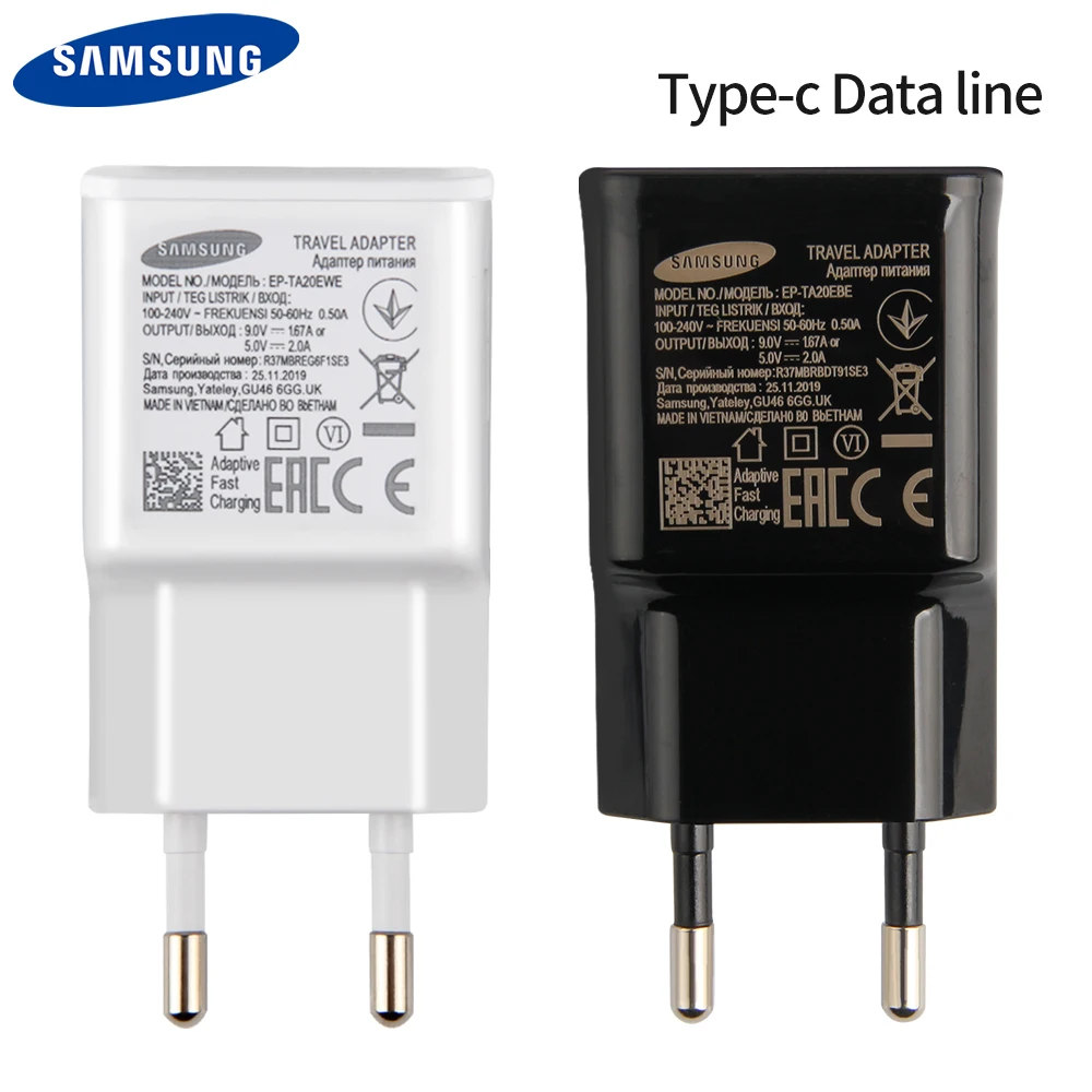 Оригинальное зарядное устройство 9 В 2 А для Samsung Galaxy Note 10 S10 S8 G9500 S9 G9600 Plus + A8s Note8 Type-C
