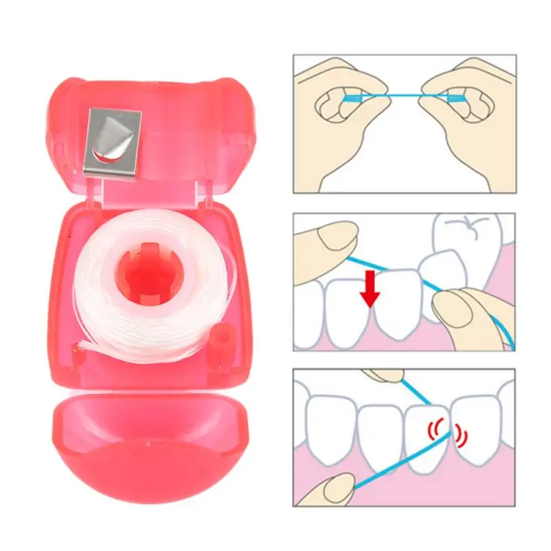 Портативная зубная нить 15/50 м чистящая для межзубной чистки гигиена полости рта