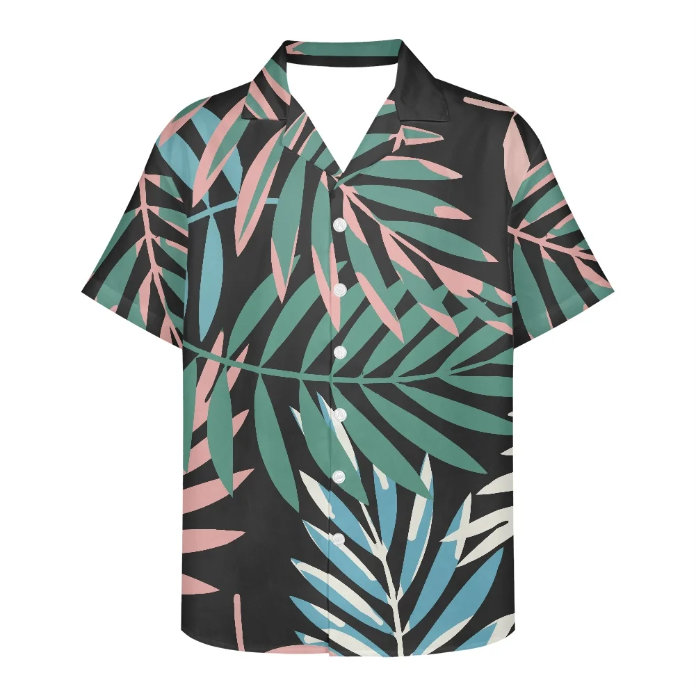 

HYCOOL Latest Polynesian Tribal Mens Clothes Designer Hawaiian Vacation Fashion Shirts Men Palm Print Plus Size Men Shirts 2021