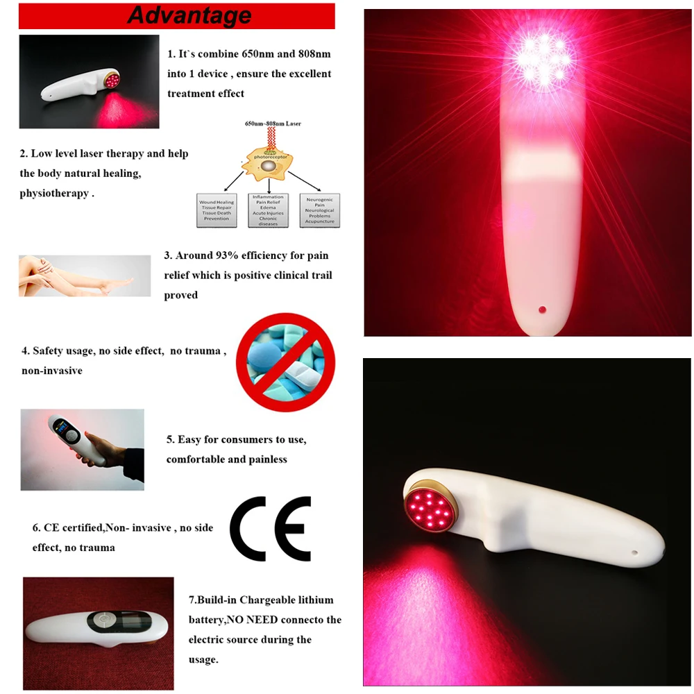 Handy Pain Relieve Wound Healing Laser Therapeutic Device LLLT Cold Laser Medical Therapeutic Machine Laser Therapy Health Care
Handy Pain Relieve Wound Healing Laser Therapeutic Device LLLT Cold Laser Medical Therapeutic Machine Laser Therapy Health Care