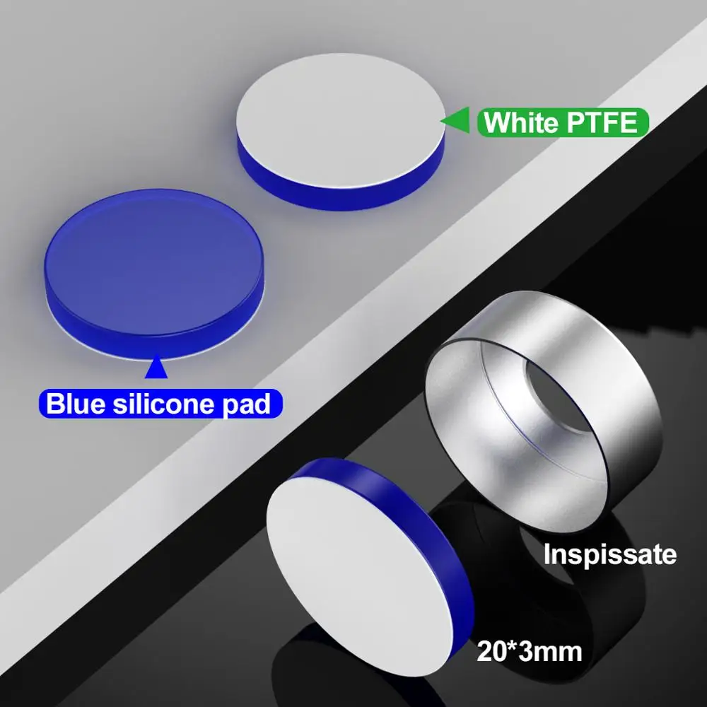 100 шт./лот 20 мм * 3 алюминиевая крышка с белым PTFE/синий силиконовый septa для 22 узких