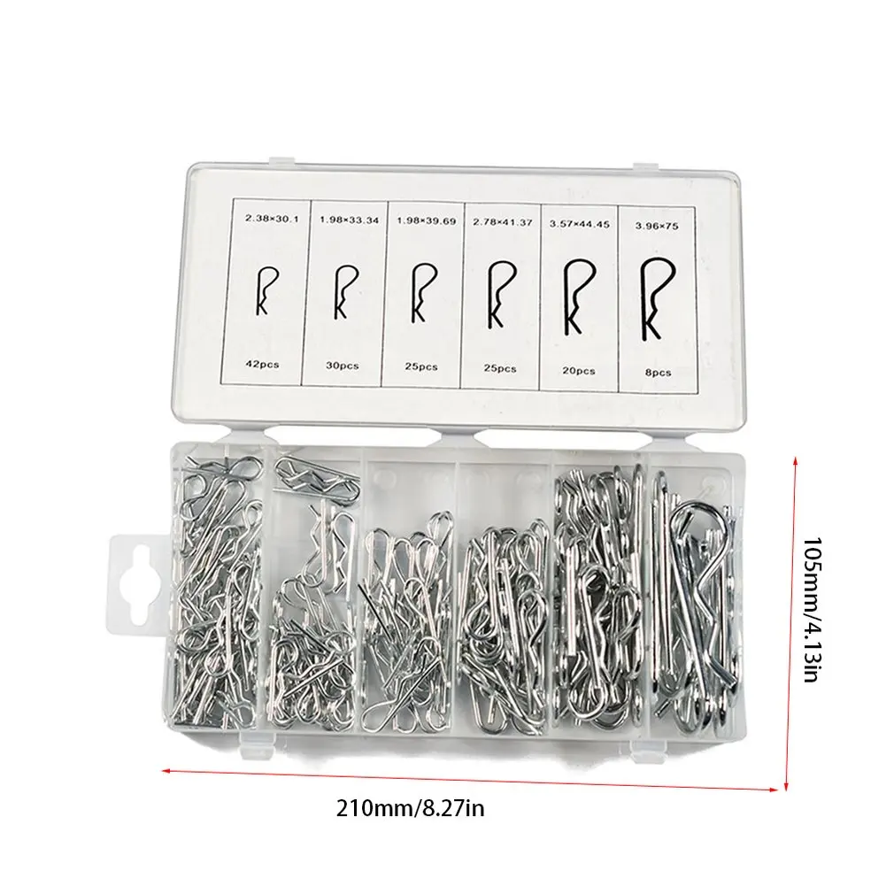 150PCS/SET Anti-Rust Hair Pin Hitch Retaining R Clip Lynch Cotter Spring Assorted Kit Split Cotter Pins Kit Set Fastener Pins
150PCS/SET Anti-Rust Hair Pin Hitch Retaining R Clip Lynch Cotter Spring Assorted Kit Split Cotter Pins Kit Set Fastener Pins