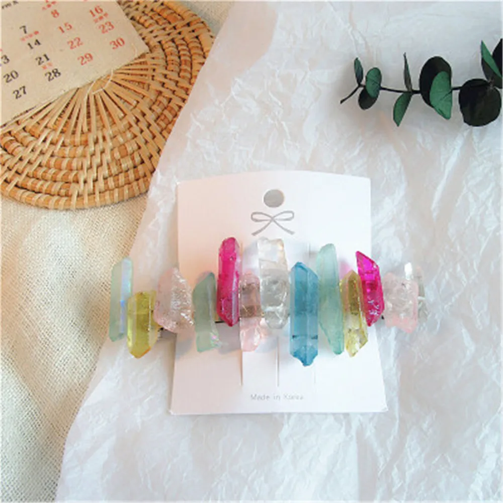 New Korean Women Color Crystal Rough Stone Stitching Hairpin Girl Clips Hair Accessories Headwear
New Korean Women Color Crystal Rough Stone Stitching Hairpin Girl Clips Hair Accessories Headwear