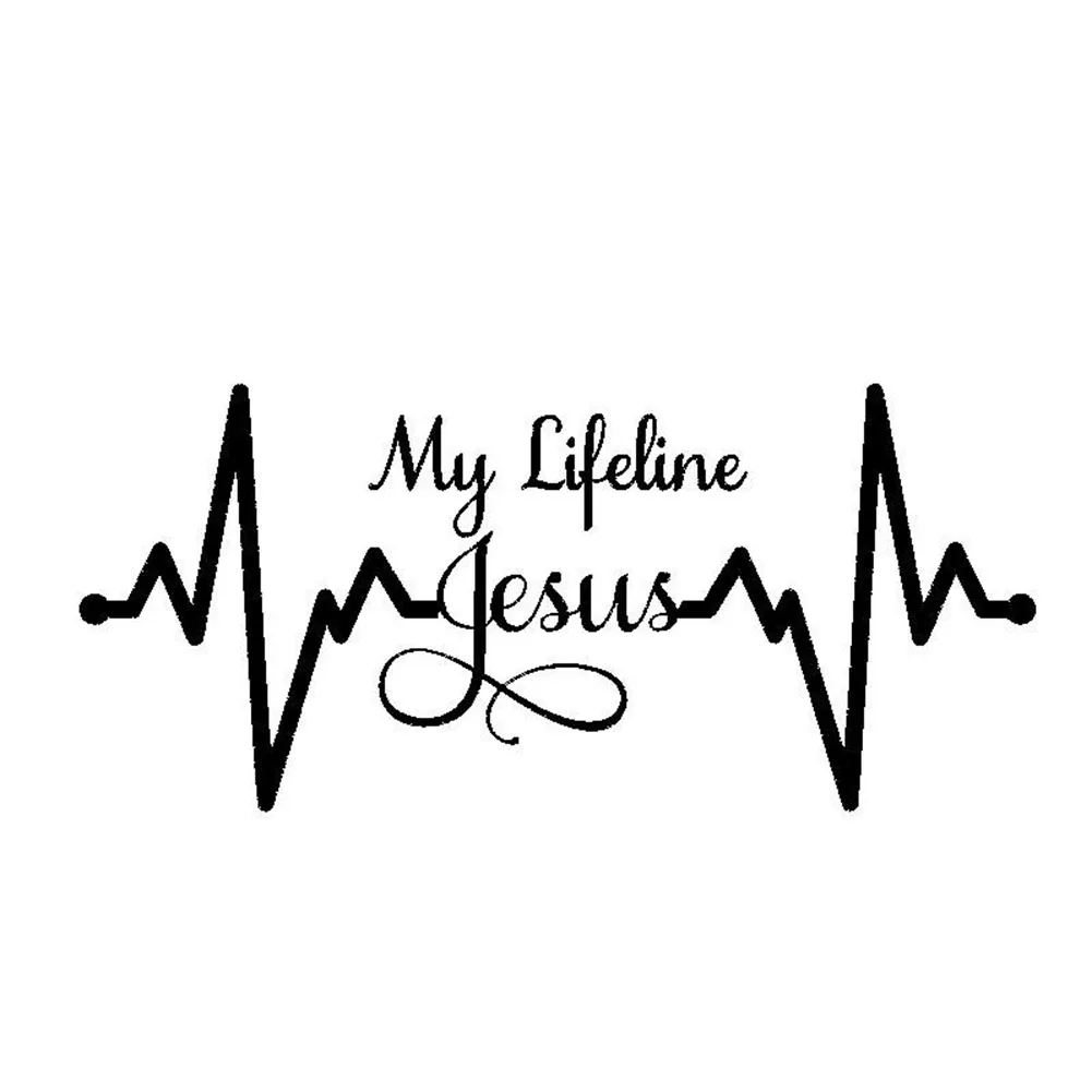 My Lifeline Jesus Graph Sticker Christian God Religious Cute Car Styling Decal DIY Accessories 19cm x 9cm | Автомобили и