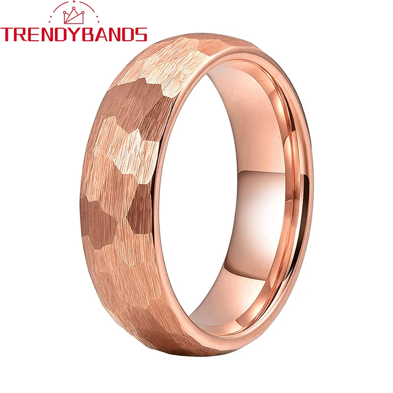 6mm Hammered Rose Gold Tungsten Carbide Ring For Women Men Wedding Band Domed Brushed Finish Comfort Fit
6mm Hammered Rose Gold Tungsten Carbide Ring For Women Men Wedding Band Domed Brushed Finish Comfort Fit