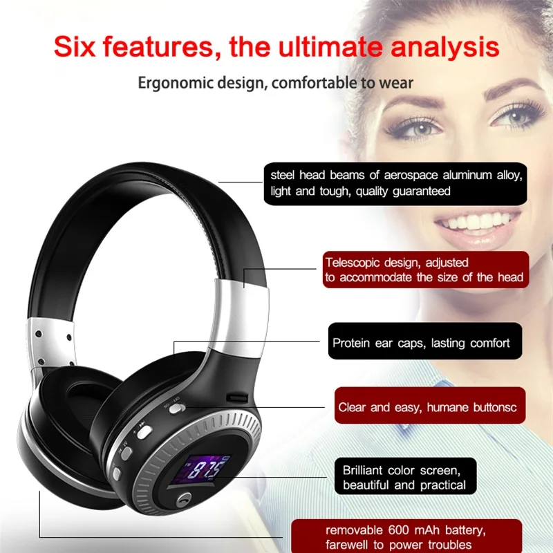 Беспроводные наушники ZEALOT B19 с fm-радио Bluetooth-гарнитура стереонаушники микрофоном