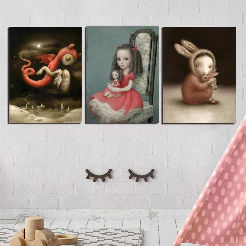 Canvas Paintings Nicoletta Ceccoli Wall Art Doll Poster Girl Prints Fish Home Decor Fairy Tale World Modular Picture For Bedroom
Canvas Paintings Nicoletta Ceccoli Wall Art Doll Poster Girl Prints Fish Home Decor Fairy Tale World Modular Picture For Bedroom