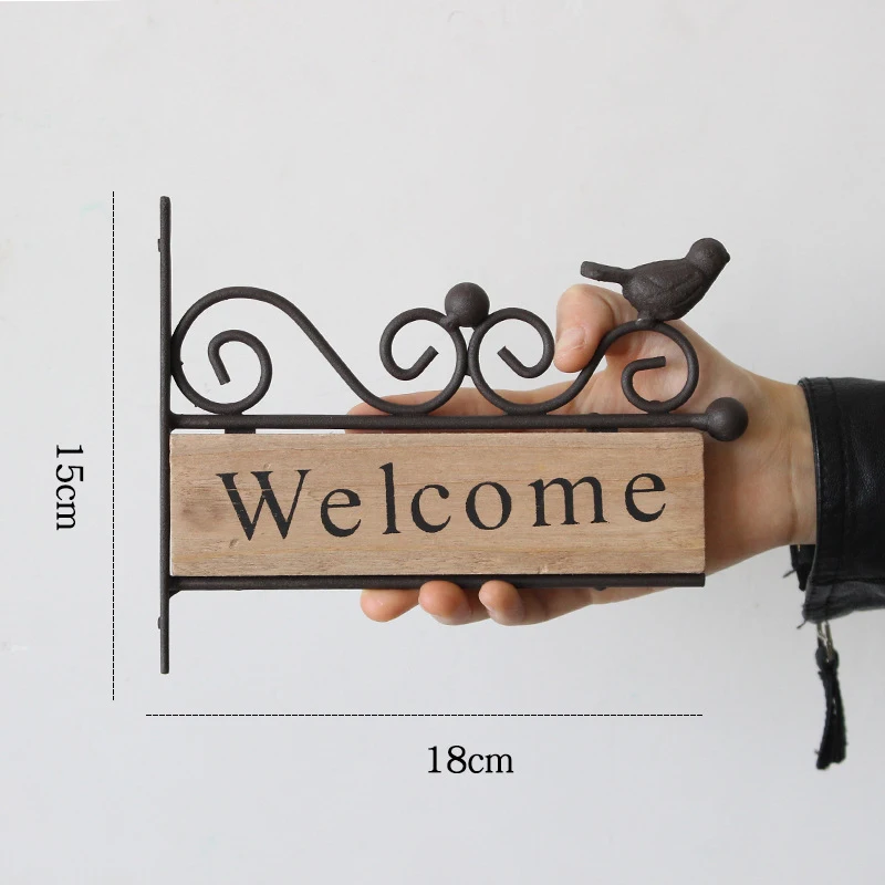 American Rustic Iron Solid Wood Bird Welcome Placard Nail Free Doorplate Cafe Bookstore Wall hanging Home Decoration Accessories
American Rustic Iron Solid Wood Bird Welcome Placard Nail Free Doorplate Cafe Bookstore Wall hanging Home Decoration Accessories