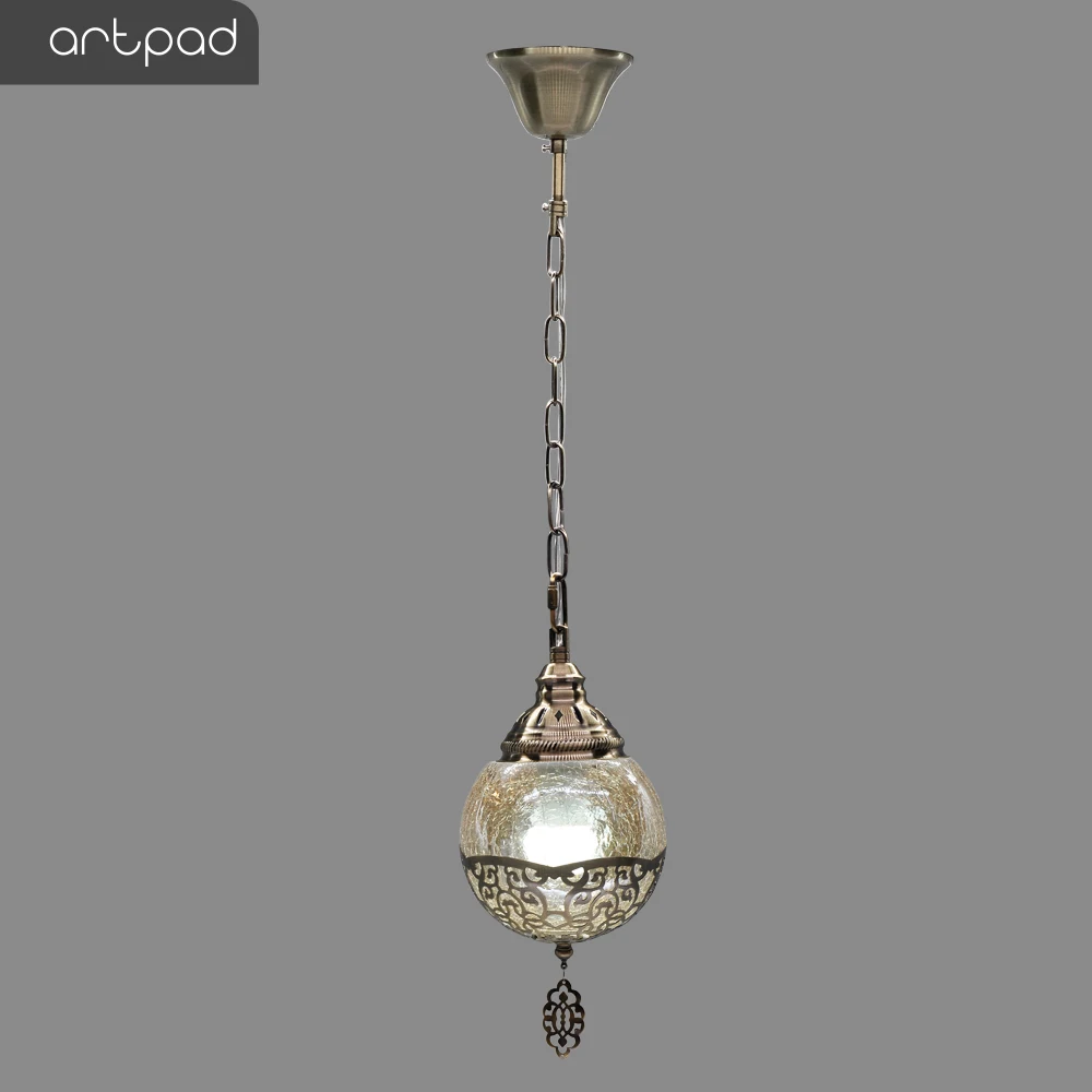 Подвесной светильник Artpad E27 в Европейском стиле стеклянный абажур с Янтарной