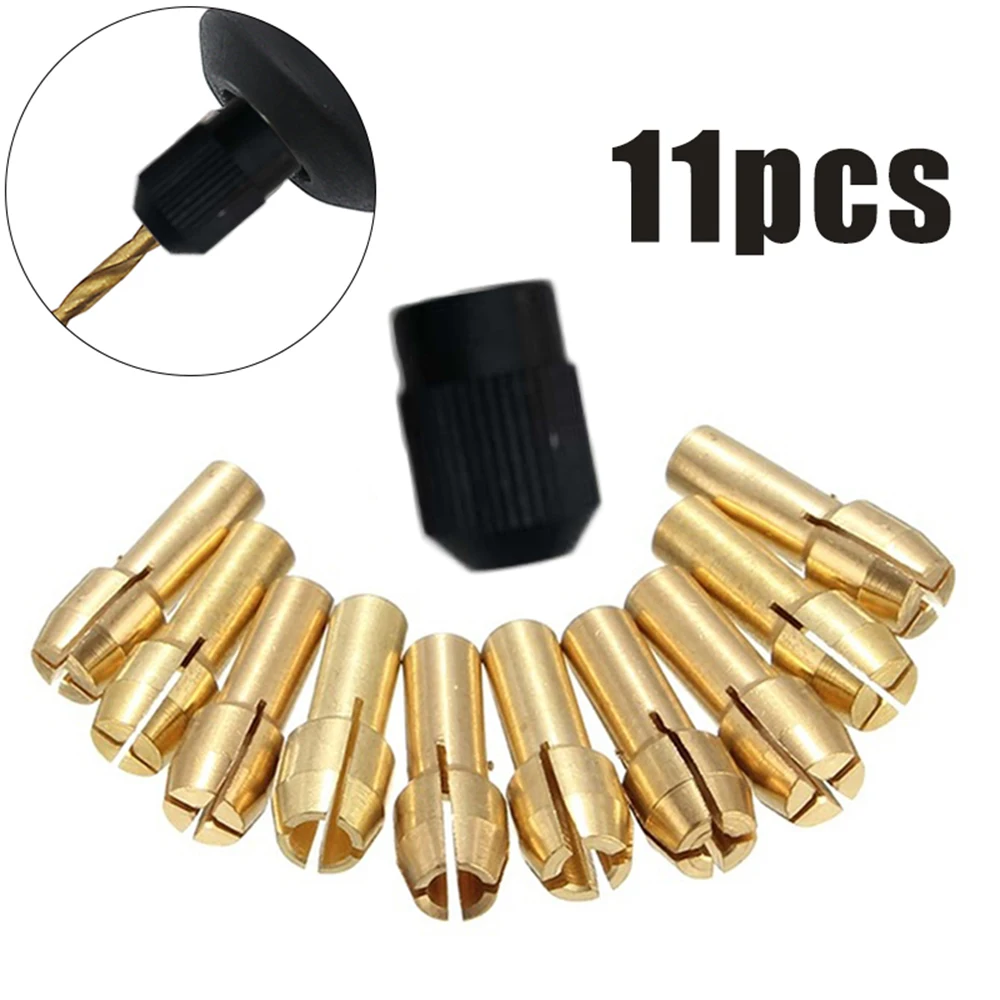 10Pcs Brass Collet Drill Chuck Bits 0.5-3.2mm Electric Drill Bits Chuck Adapter With Bolt Nut M8 * 0.75mm
10Pcs Brass Collet Drill Chuck Bits 0.5-3.2mm Electric Drill Bits Chuck Adapter With Bolt Nut M8 * 0.75mm