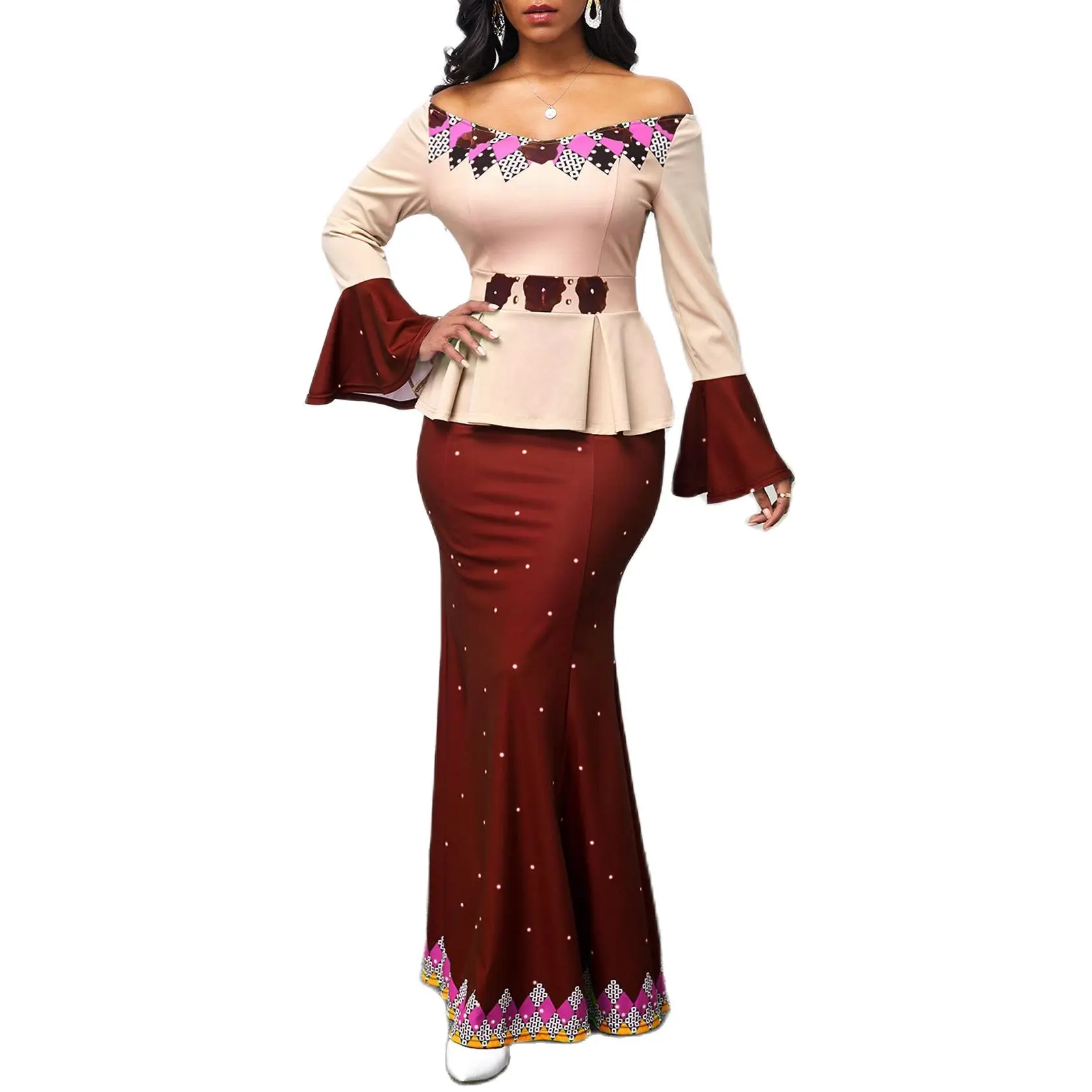Plus Size 5XL Slash Neck Flare Sleeve Bodycon Dress Ruffles Party Dresses Women Evening Elegant Casual Patchwork Mermaid Dress
Plus Size 5XL Slash Neck Flare Sleeve Bodycon Dress Ruffles Party Dresses Women Evening Elegant Casual Patchwork Mermaid Dress