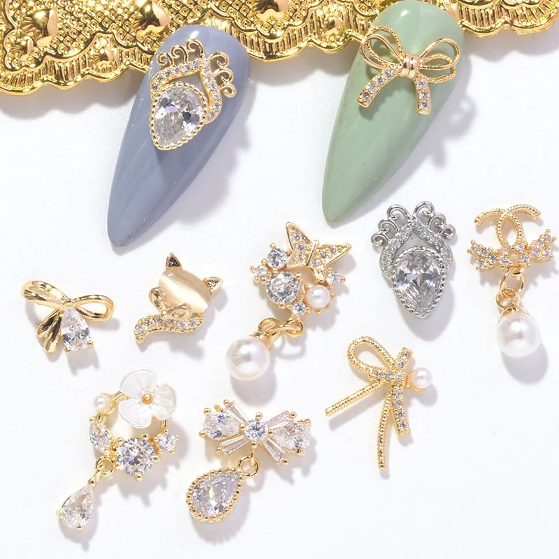 Nail Rhinestones Delicate Bowknot Extension Oendant Designs 5Pcs/Set Exquisite Alloy Zircon Nail Art Decoration Beauty Salons
Nail Rhinestones Delicate Bowknot Extension Oendant Designs 5Pcs/Set Exquisite Alloy Zircon Nail Art Decoration Beauty Salons