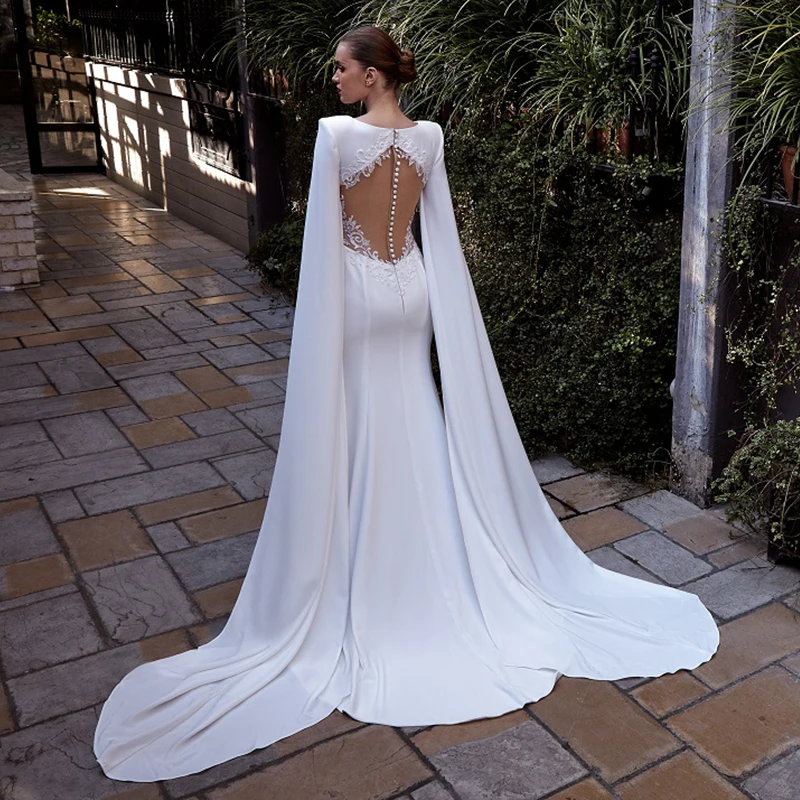 Mermaid Boho Wedding Dresses With Long Sleeves Lace Appliques Illusiuon Back Beach Bride Dress Simple Vestidos Vestido De Noiva
Mermaid Boho Wedding Dresses With Long Sleeves Lace Appliques Illusiuon Back Beach Bride Dress Simple Vestidos Vestido De Noiva