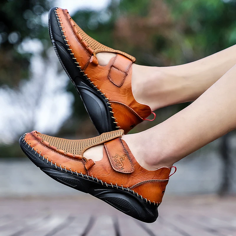 Summer Leather Mesh Mens Casual Trend Sandals Outdoor Beach Refreshing Male Sneakers Walking Soft Bottom Lightweight Shoes
Summer Leather Mesh Mens Casual Trend Sandals Outdoor Beach Refreshing Male Sneakers Walking Soft Bottom Lightweight Shoes