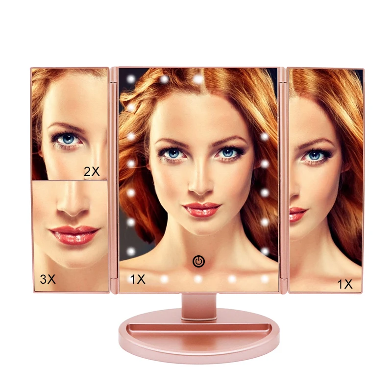 Настольное зеркало с 22 светодиодами, сенсорный экран, зеркало для макияжа, компактное, 3 складных, 180 градусов, регулируемое освещение, 1X/2X/3X у... 
Настольное зеркало с 22 светодиодами, сенсорный экран, зеркало для макияжа, компактное, 3 складных, 180 градусов, регулируемое освещение, 1X/2X/3X у...