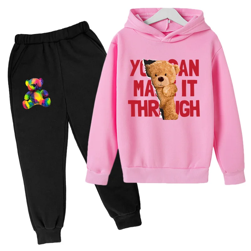 2021 New Spring and Autumn Children's Sports Suit Two-Piece Suit Cute Bear Printed Kids Hoodie Funny Cartoon 100% Cotton Hoodie
2021 New Spring and Autumn Children's Sports Suit Two-Piece Suit Cute Bear Printed Kids Hoodie Funny Cartoon 100% Cotton Hoodie