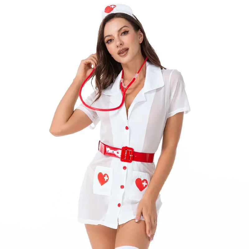 White Women Halloween Sexy Nurse Uniforms Costumes Female Doctor Cosplay Carnival Purim Parade Role Play Stage Show Party Dress
White Women Halloween Sexy Nurse Uniforms Costumes Female Doctor Cosplay Carnival Purim Parade Role Play Stage Show Party Dress