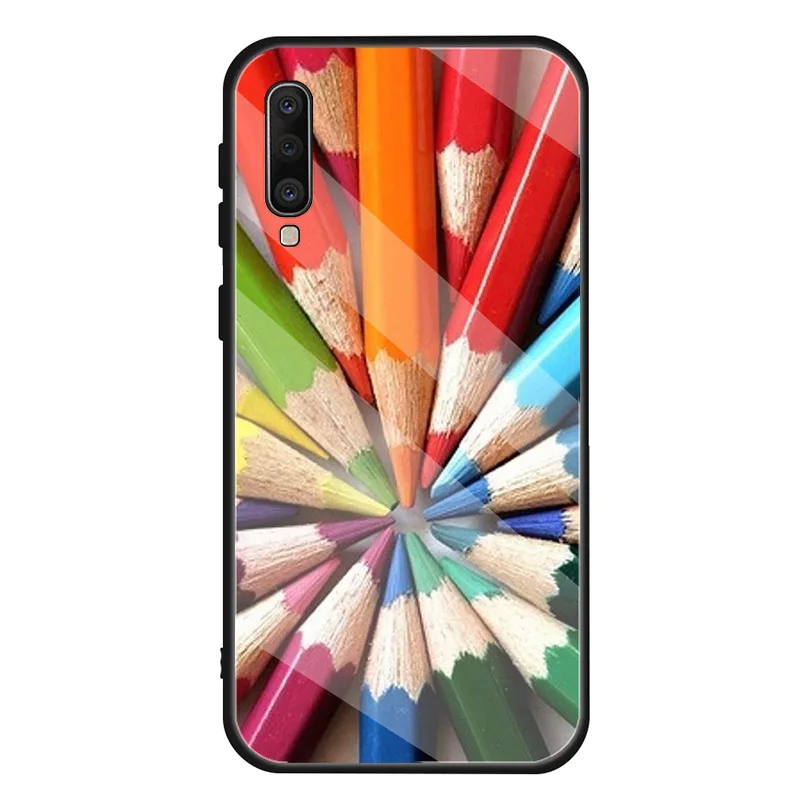 Цветной чехол из закаленного стекла для Samsung Galaxy A10S A10E A20S A20E A30S A40 A50S A60 A70 A80 A90 A6 A7 A8 |