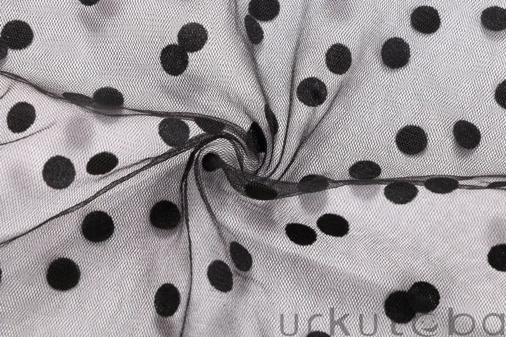 Sexy Blouse Women Mesh Sheer Transparent Long Sleeve Polka Dot Shirt Crew Neck Ladies Top Blouses Black White
Sexy Blouse Women Mesh Sheer Transparent Long Sleeve Polka Dot Shirt Crew Neck Ladies Top Blouses Black White
