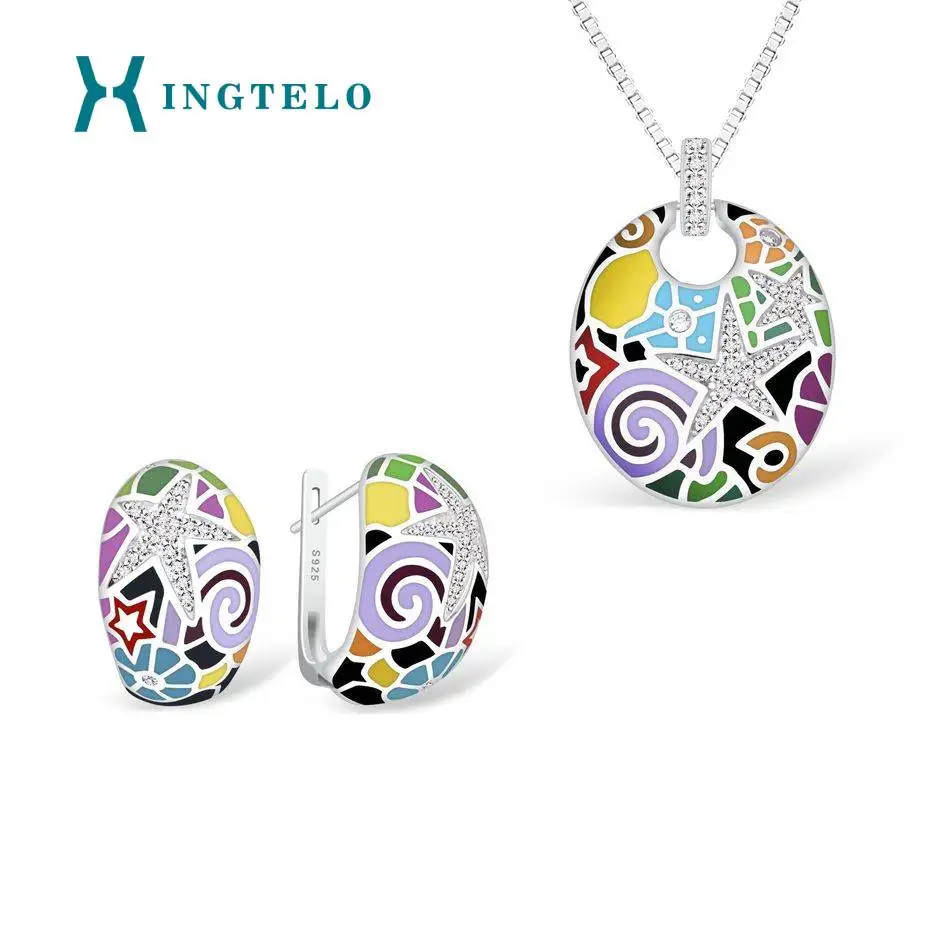 XINGTELO Colorful Enamel White CZ 925 Sterling Silver Earrings Pendant and Chain Set Romantic Wedding Jewelry Bridal Accessories
XINGTELO Colorful Enamel White CZ 925 Sterling Silver Earrings Pendant and Chain Set Romantic Wedding Jewelry Bridal Accessories