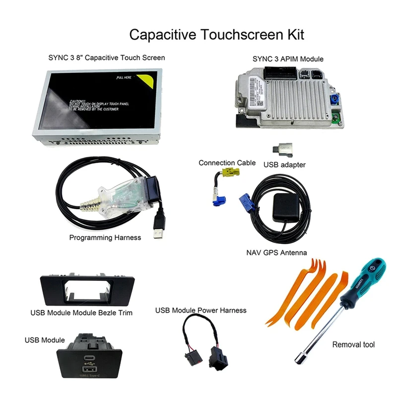SYNC 2 to SYNC 3 Upgrade Kit APIM Module Antenna Carplay GPS Navigation Press Screen USB Hub for Ford Lincoln Sync3.4
SYNC 2 to SYNC 3 Upgrade Kit APIM Module Antenna Carplay GPS Navigation Press Screen USB Hub for Ford Lincoln Sync3.4