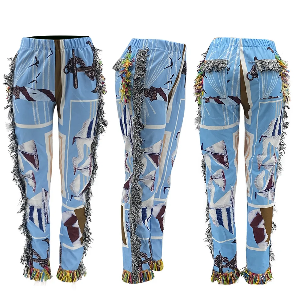 Summer Female Tassel Patchwork Striped Print Pant Rave Festival Clothing 2021 Summer Casual High Waist Bodycon Active Pants
Summer Female Tassel Patchwork Striped Print Pant Rave Festival Clothing 2021 Summer Casual High Waist Bodycon Active Pants