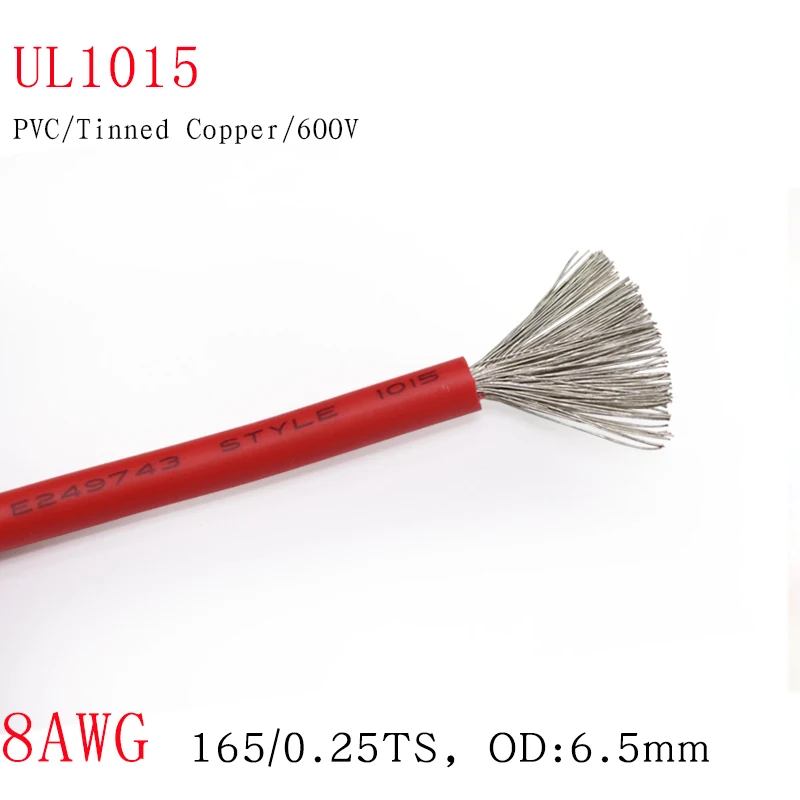 1M 8AWG OD 6.5mm UL1015 Electric Wire PVC Insulated OFC Tinned Plating Copper Cable LED Lamp Lighting DIY Line Multicolor 600V
1M 8AWG OD 6.5mm UL1015 Electric Wire PVC Insulated OFC Tinned Plating Copper Cable LED Lamp Lighting DIY Line Multicolor 600V
