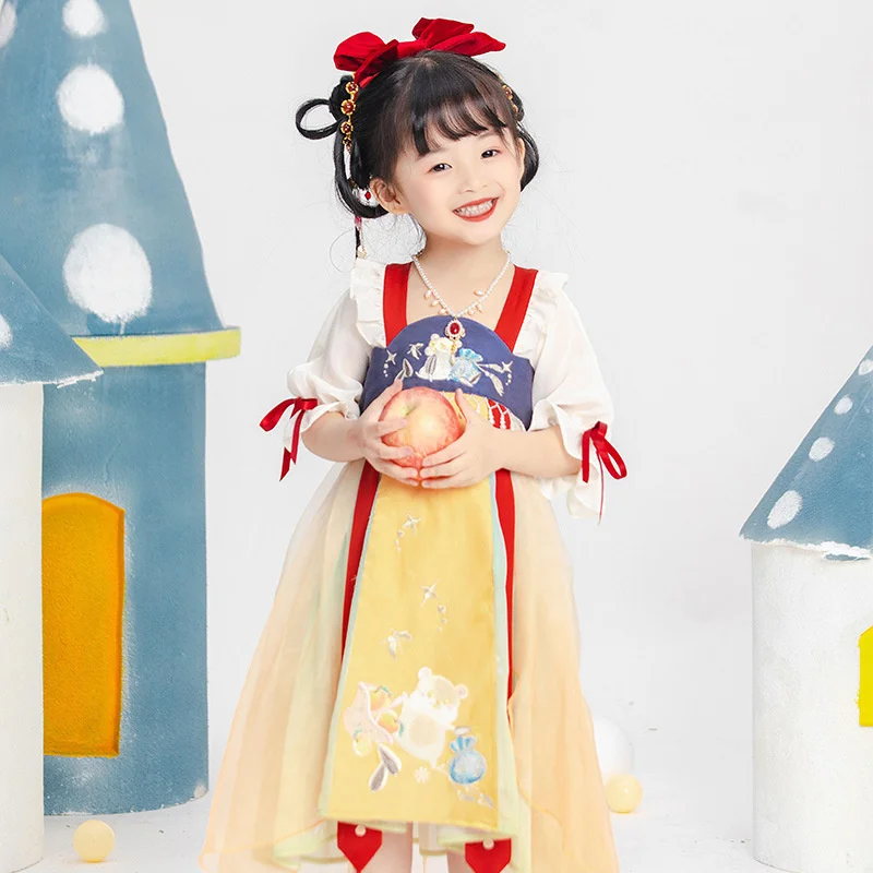 Hanfu girls Tang suit children's dress skirt girl dress costume super fairy baby spring white snow
Hanfu girls Tang suit children's dress skirt girl dress costume super fairy baby spring white snow