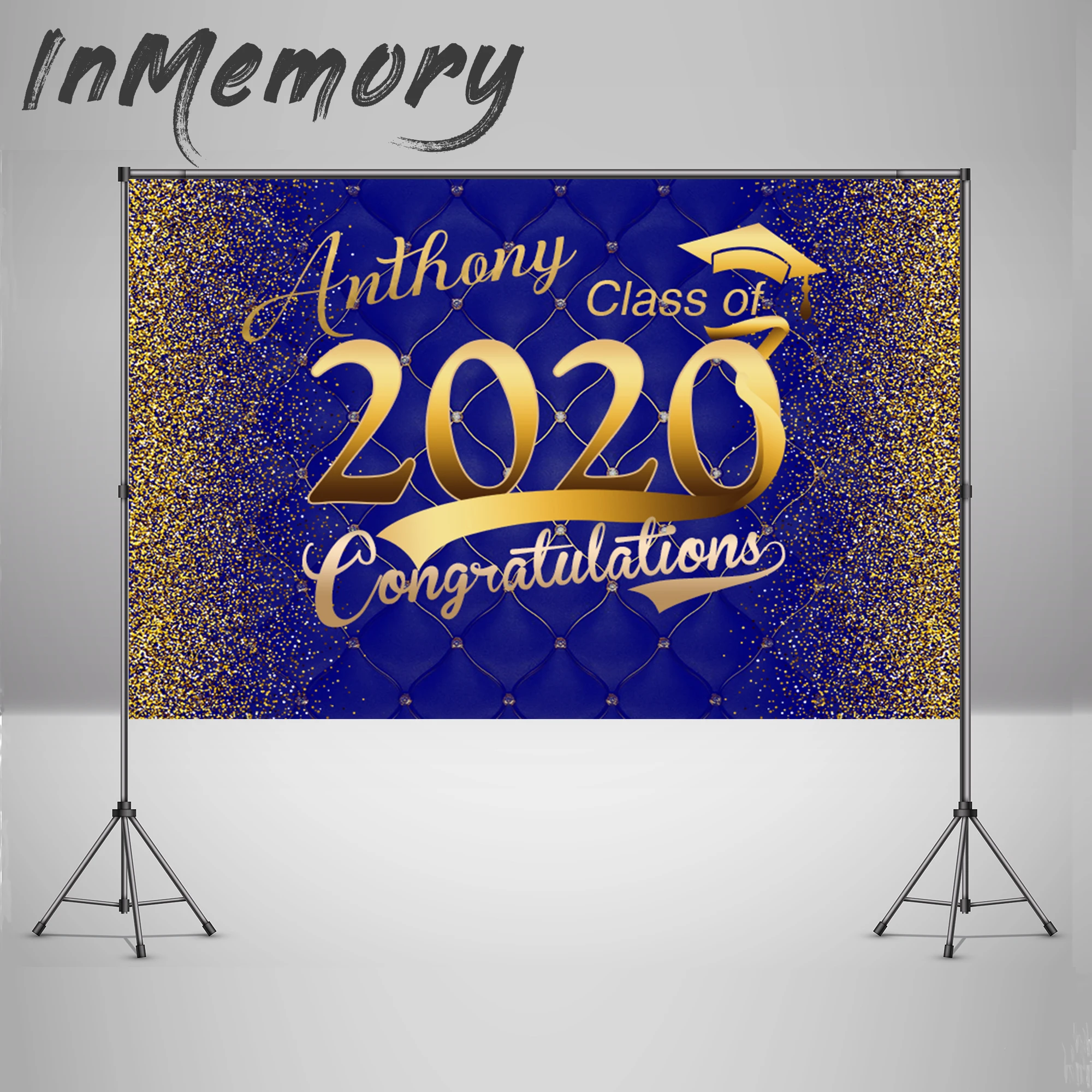 InMemory Class of 2020 Backdrops for Photography Royal Blue and Gold Graduation Party Photo Background Grad Prom Party Banner
InMemory Class of 2020 Backdrops for Photography Royal Blue and Gold Graduation Party Photo Background Grad Prom Party Banner
