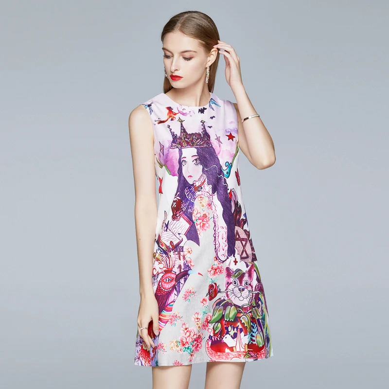 LUKAXSIKAX 2020 New Summer Women Sleeveless Vest Dress High Quality Fashion Print Elegant Slim Mini Dress Vintage Dress
LUKAXSIKAX 2020 New Summer Women Sleeveless Vest Dress High Quality Fashion Print Elegant Slim Mini Dress Vintage Dress