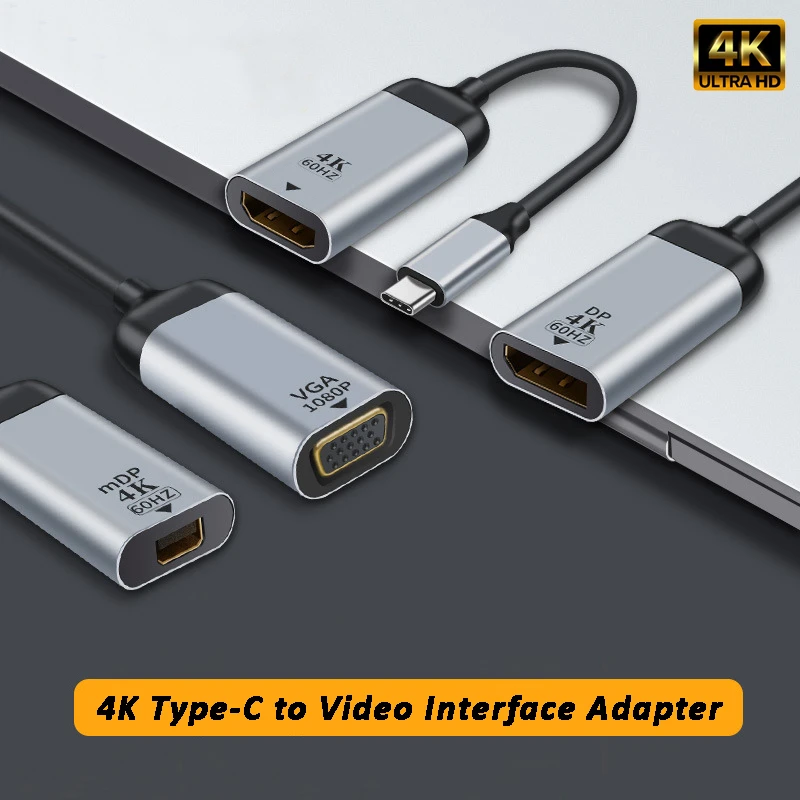 4K@60Hz USB C to VGA/DP/HDMI-compatible/Mini DP Cable Type C Compatible with Thunderbolt 3 Adapter for MacBook Pro SAMSUNG S21
4K@60Hz USB C to VGA/DP/HDMI-compatible/Mini DP Cable Type C Compatible with Thunderbolt 3 Adapter for MacBook Pro SAMSUNG S21