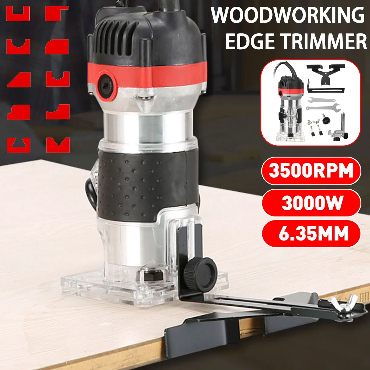 110V/220V Wood Electric Trimmer 3000W 35000Rpm Wood Laminate Palm Router Electric Hand Trimmer Edge Joiners Woodworking Tool
110V/220V Wood Electric Trimmer 3000W 35000Rpm Wood Laminate Palm Router Electric Hand Trimmer Edge Joiners Woodworking Tool