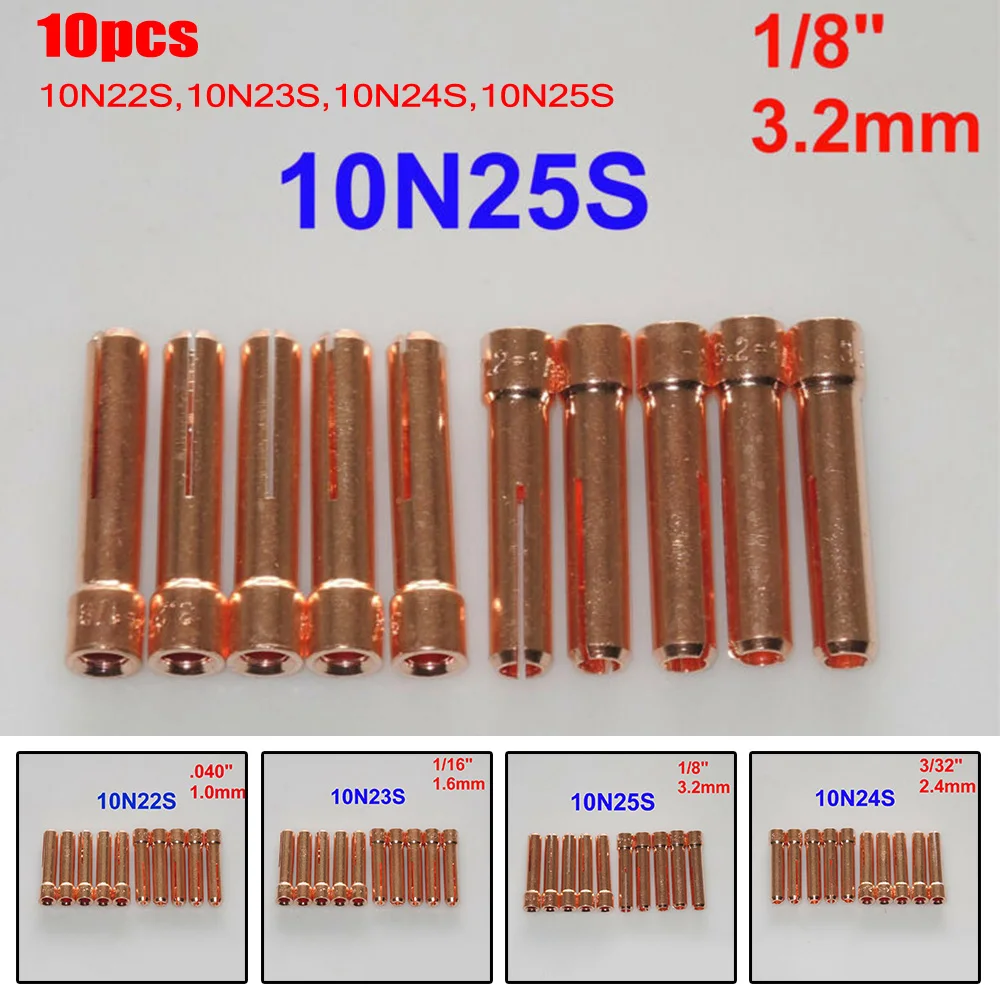 10pcs Short Collets Tig Welding Torch WP-17 WP-18 WP-26 10N22S 10N23S 10N24S 10N25S
10pcs Short Collets Tig Welding Torch WP-17 WP-18 WP-26 10N22S 10N23S 10N24S 10N25S