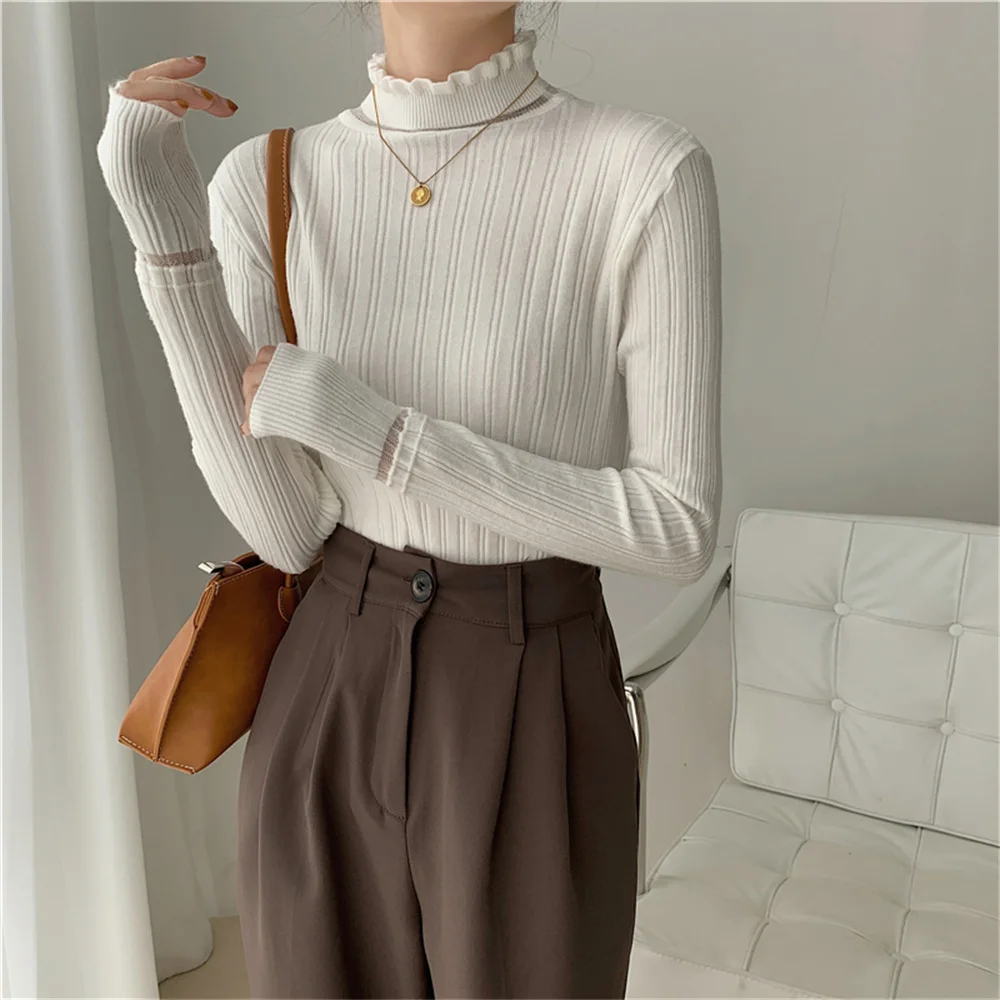 Alien Kitty Bottoming Solid Mock Neck Pullover Jumpers Women 2021 Slim Full Sleeve Casual All Match Autumn Warm Knitted Sweaters
Alien Kitty Bottoming Solid Mock Neck Pullover Jumpers Women 2021 Slim Full Sleeve Casual All Match Autumn Warm Knitted Sweaters