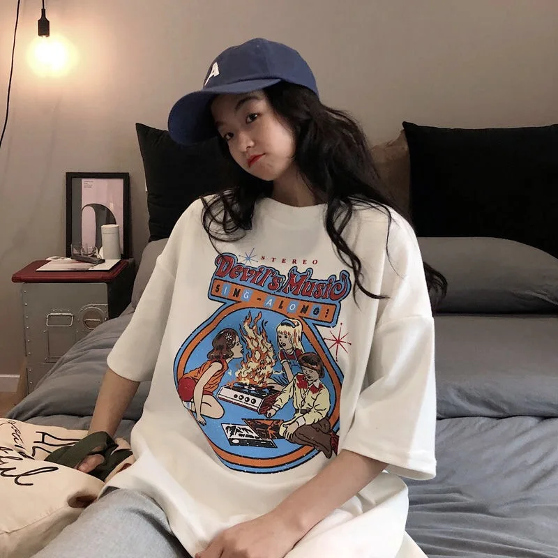 Loose Summer O-Neck Basic T-shirt Minimalist Harajuku Fashionable Women's Clothing Korean Style T-shirts for Girls
Loose Summer O-Neck Basic T-shirt Minimalist Harajuku Fashionable Women's Clothing Korean Style T-shirts for Girls