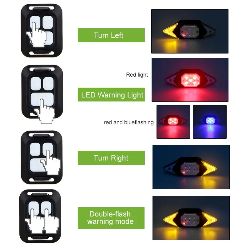 Smart Bike Light Wireless Remote Control Cycling Turning Signal Taillight USB Bicycle Rechargeable Rear Light LED Warning Lamp
Smart Bike Light Wireless Remote Control Cycling Turning Signal Taillight USB Bicycle Rechargeable Rear Light LED Warning Lamp
