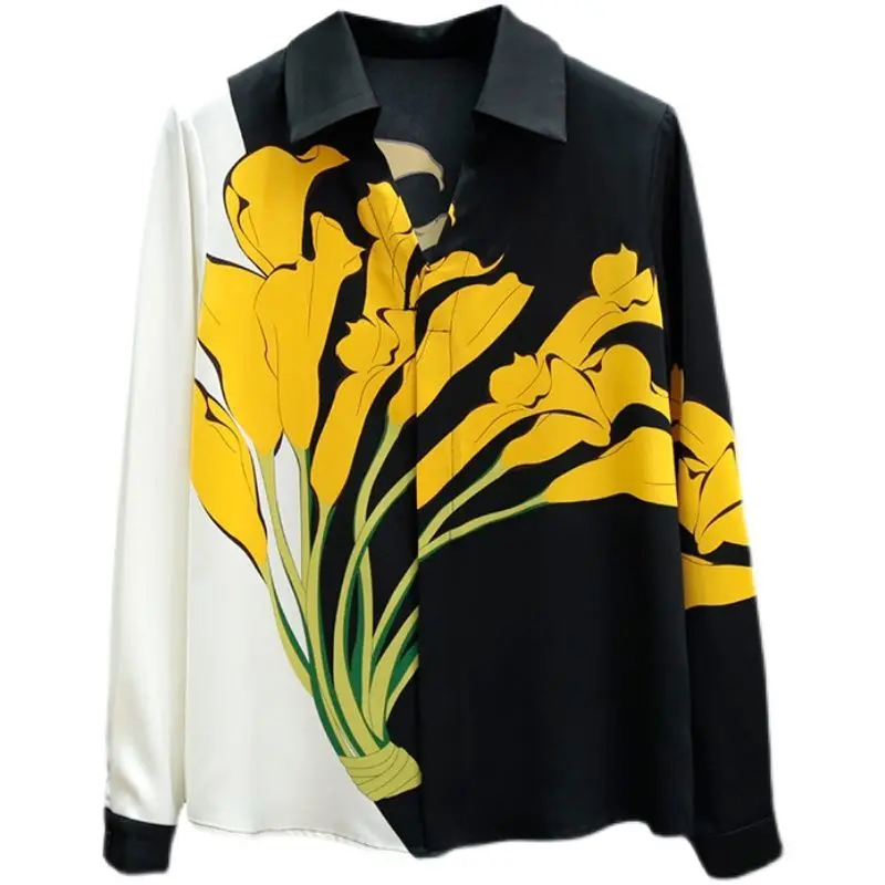 Sweet Fashion Satin All Match Blouse Women Floral Turn-Down Collar 2021 Spring Autumn Long Sleeve Shirt Top Femme
Sweet Fashion Satin All Match Blouse Women Floral Turn-Down Collar 2021 Spring Autumn Long Sleeve Shirt Top Femme