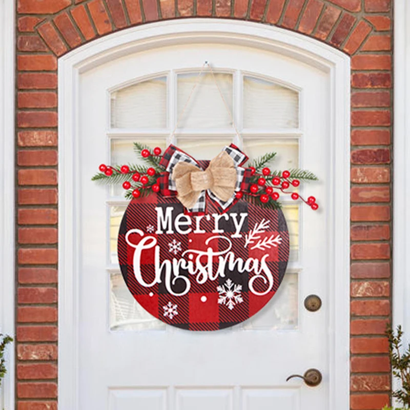 Home Wall Decor Vintage “merry Christmas” Hanging Front Door Wooden Cartoon Letter Plaque Red Fruit Plaid Printing Party Gift
Home Wall Decor Vintage “merry Christmas” Hanging Front Door Wooden Cartoon Letter Plaque Red Fruit Plaid Printing Party Gift