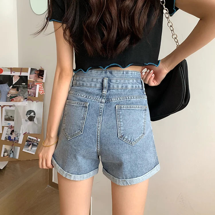 Vintage High Waist Curl Wide-Leg Denim Shorts Female Summer 2021 Korean-style Loose Slimming and All-Matching Student Hot Pants
Vintage High Waist Curl Wide-Leg Denim Shorts Female Summer 2021 Korean-style Loose Slimming and All-Matching Student Hot Pants