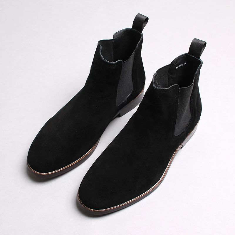 Ботинки Челси из натуральной кожи мужская обувь из коровьей замши Ботильоны черные коричневые мужские ботинки в британском стиле без шнуро...
Ботинки Челси из натуральной кожи мужская обувь из коровьей замши Ботильоны черные коричневые мужские ботинки в британском стиле без шнуро...